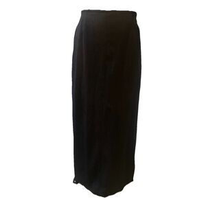 VTG Wool Maxi Skirt Sz 8 Dark Gray Lined Minimalist Clean Girl Corporate Goth